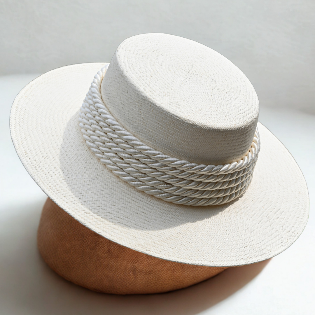 White Boater Hat