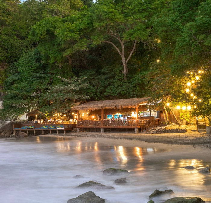 bar and restaurant on the beach in St.Lucia