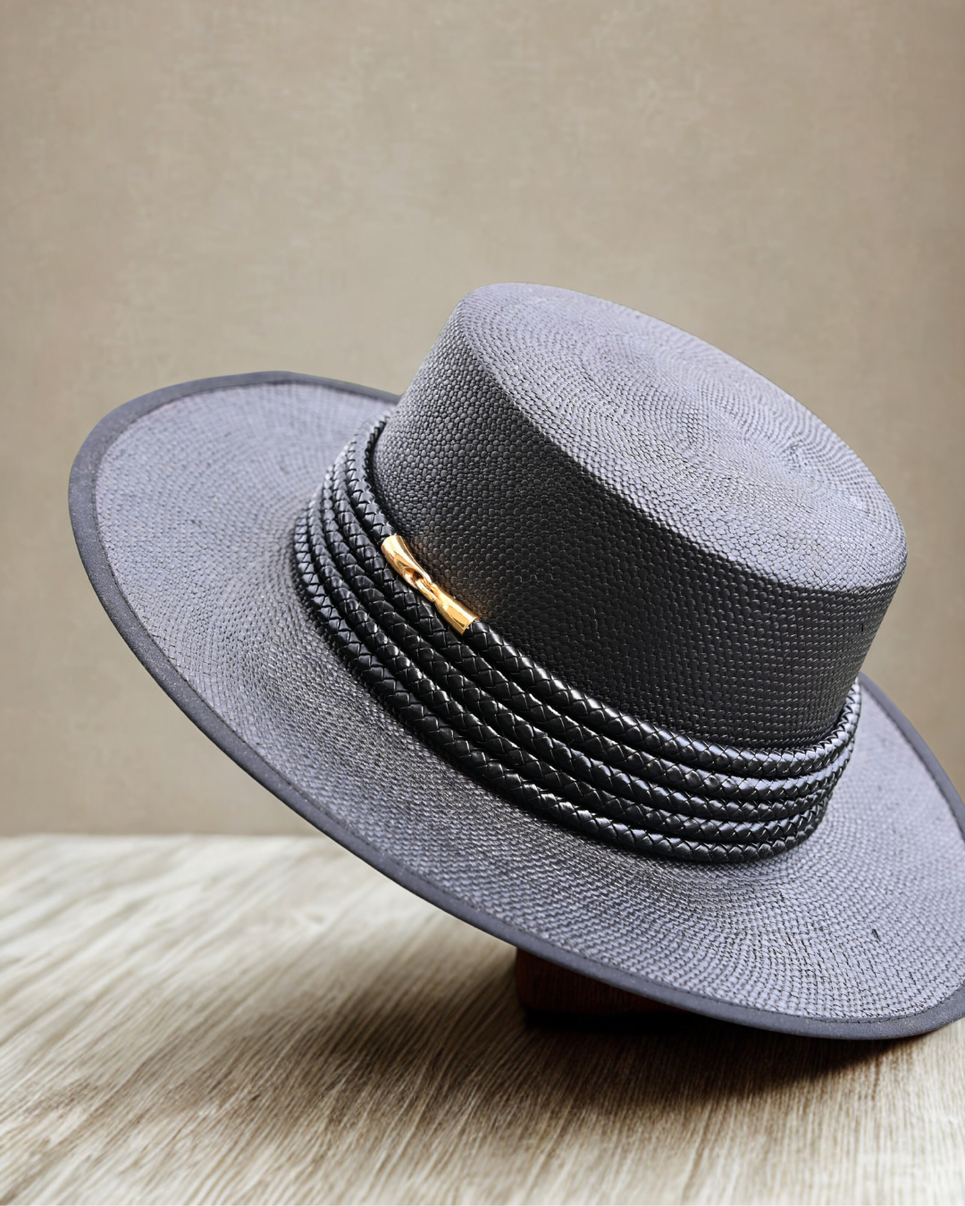 Black Boater Hat