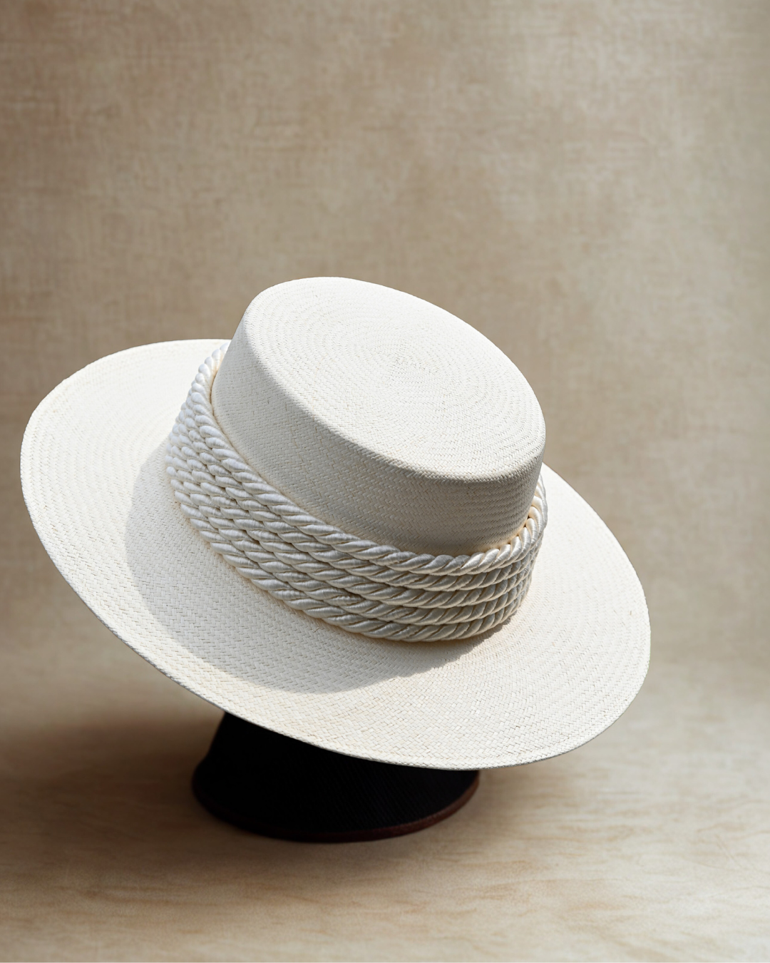 White Boater Hat
