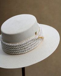 White Boater Hat