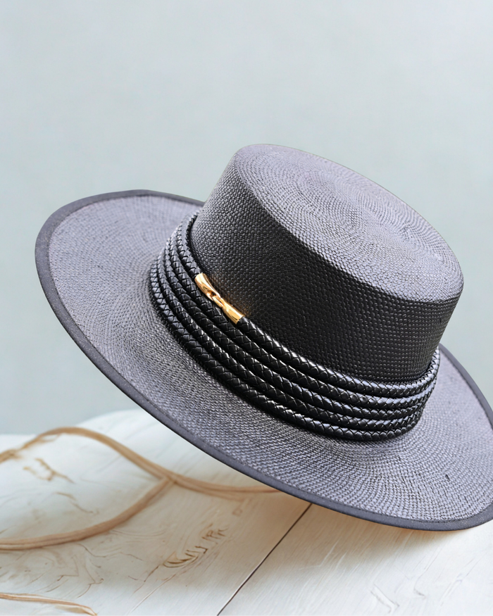 Black Boater Hat