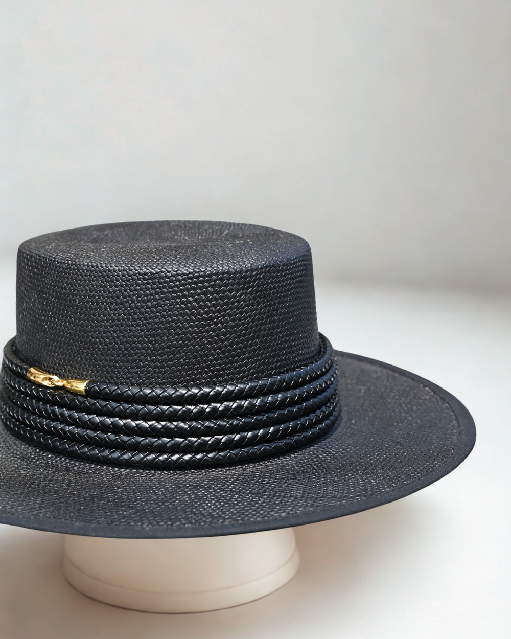 Black Boater Hat