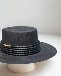 Black Boater Hat