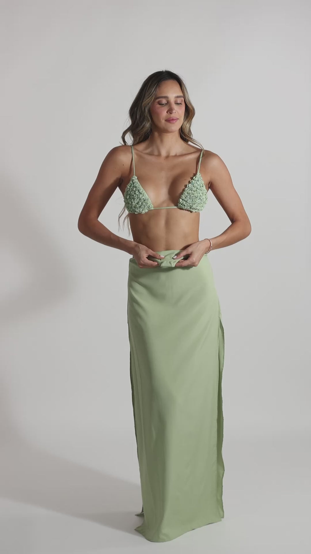 How to wear Katt Clip-On Maxi Skirt from Sandy Bottom Swimwear.